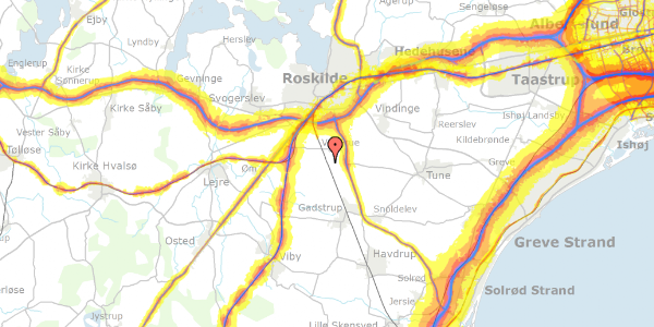 Trafikstøjkort på Brordrupvej 26, 4000 Roskilde