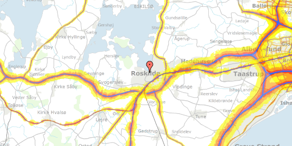 Trafikstøjkort på Brøndgade 10, 4000 Roskilde