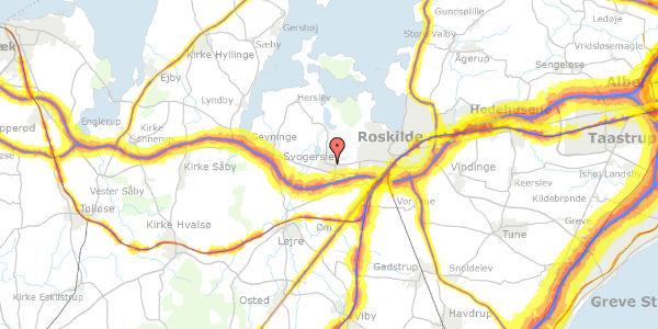 Trafikstøjkort på Bygaden 6, 4000 Roskilde