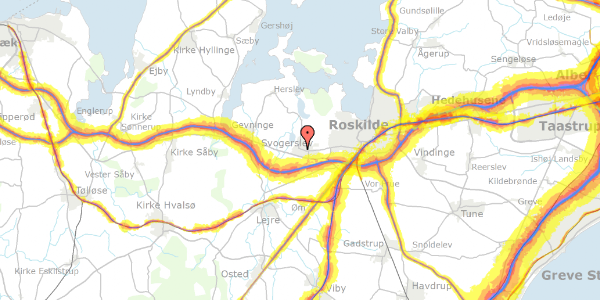 Trafikstøjkort på Bygaden 26, 4000 Roskilde