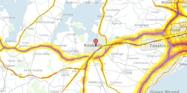 Trafikstøjkort på Bygvænget 4, 4000 Roskilde