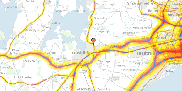 Trafikstøjkort på Børnehøjen 8, 4000 Roskilde