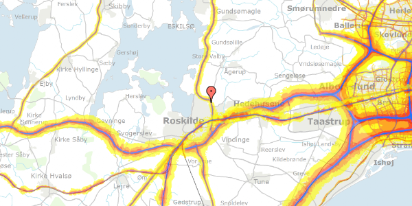 Trafikstøjkort på Børnehøjen 21, 4000 Roskilde