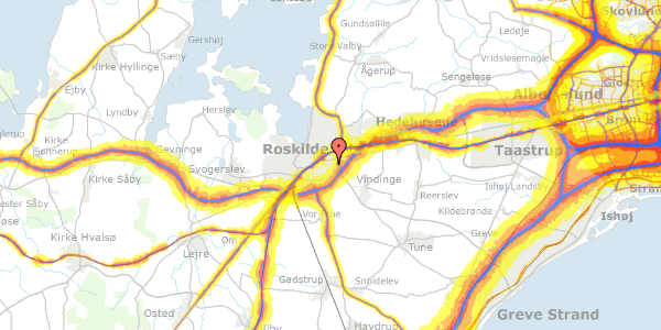 Trafikstøjkort på Dommervænget 6B, 2. th, 4000 Roskilde