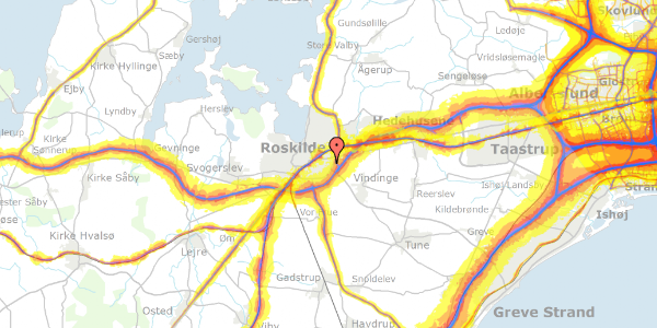 Trafikstøjkort på Dommervænget 8C, st. th, 4000 Roskilde