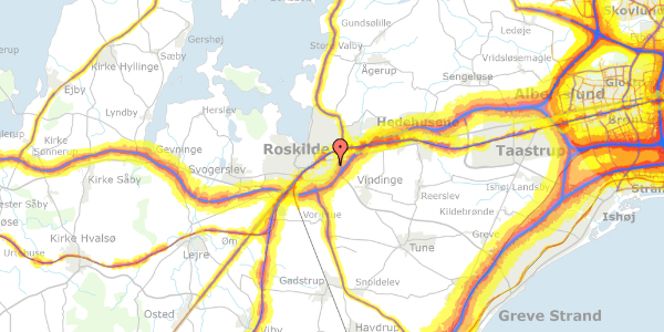 Trafikstøjkort på Dommervænget 8D, 1. th, 4000 Roskilde