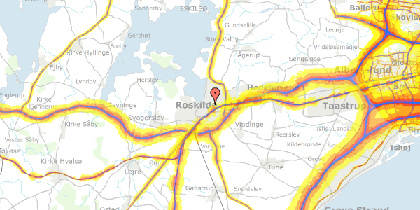 Trafikstøjkort på Dronning Emmas Vej 21, 4000 Roskilde