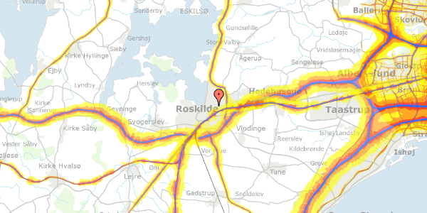 Trafikstøjkort på Dronning Sofies Vej 68, st. 7, 4000 Roskilde