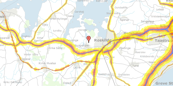 Trafikstøjkort på Egernvænget 41, 4000 Roskilde