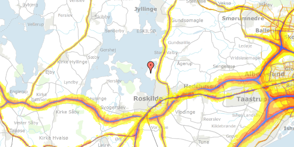 Trafikstøjkort på Elleorevej 7, 4000 Roskilde