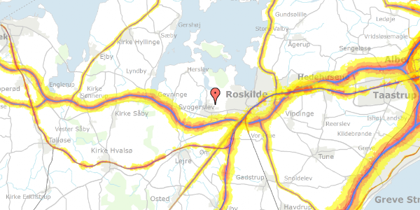 Trafikstøjkort på Enghaven 35, 4000 Roskilde