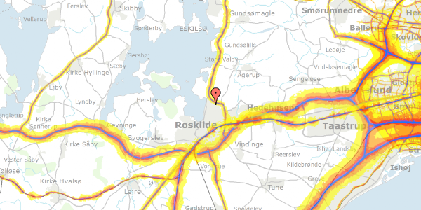 Trafikstøjkort på Engholmparken 6, 4000 Roskilde