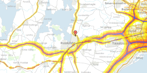 Trafikstøjkort på Engholmvej 18, 4000 Roskilde