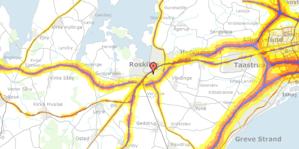 Trafikstøjkort på Eriksvej 3, 4000 Roskilde