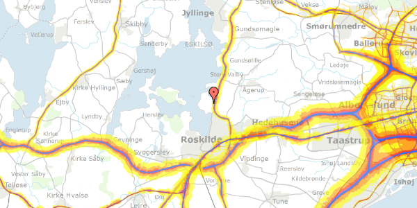 Trafikstøjkort på Fiskervejen 9, 4000 Roskilde