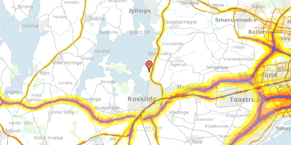 Trafikstøjkort på Fiskervejen 18, 4000 Roskilde