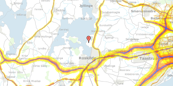 Trafikstøjkort på Fiskervejen 68, 4000 Roskilde
