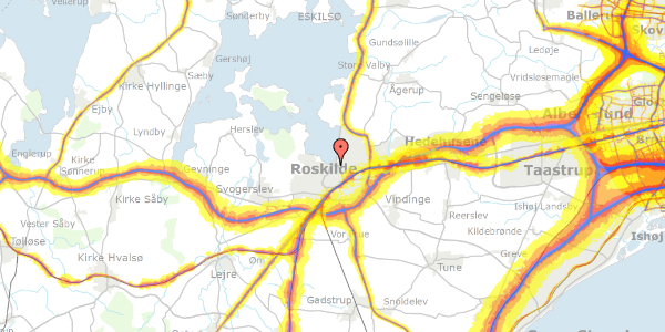 Trafikstøjkort på Fjordvej 2B, 4000 Roskilde