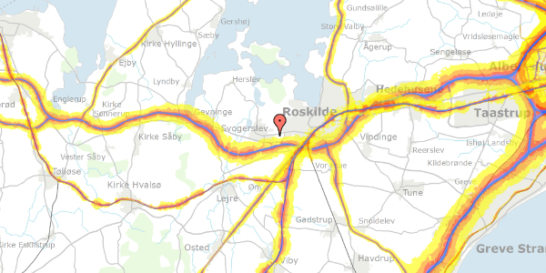 Trafikstøjkort på Flengsager 10, 4000 Roskilde