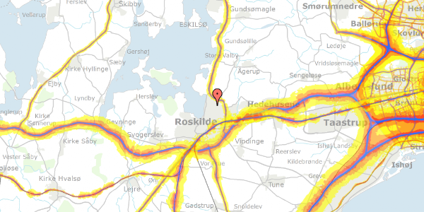 Trafikstøjkort på Fynsvej 44, 4000 Roskilde