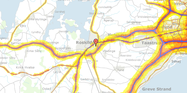 Trafikstøjkort på Gammel Landevej 30, 2. th, 4000 Roskilde