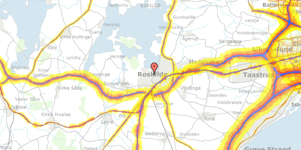 Trafikstøjkort på Godthåbsvej 3, 4000 Roskilde