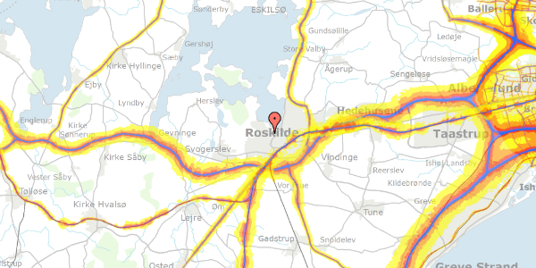 Trafikstøjkort på Godthåbsvej 5, 4000 Roskilde