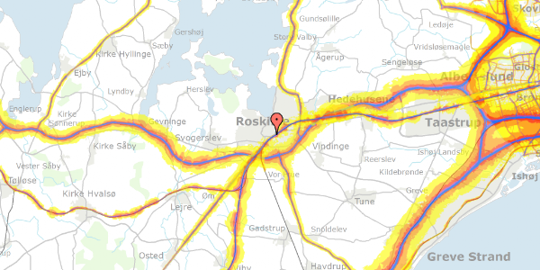 Trafikstøjkort på Grønnegade 6D, 4000 Roskilde