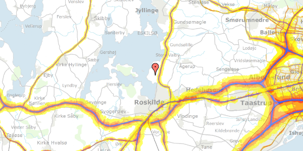 Trafikstøjkort på Guldborgvej 9, 4000 Roskilde