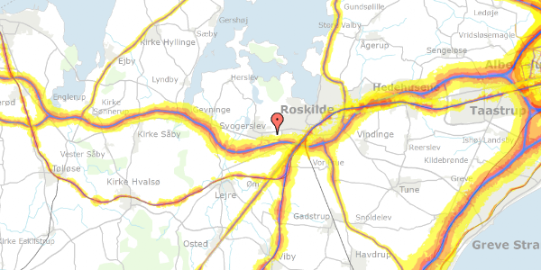 Trafikstøjkort på Gyldenkærnevej 3, 4000 Roskilde