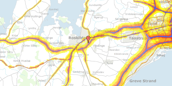 Trafikstøjkort på Gyvelvej 10C, 2. th, 4000 Roskilde