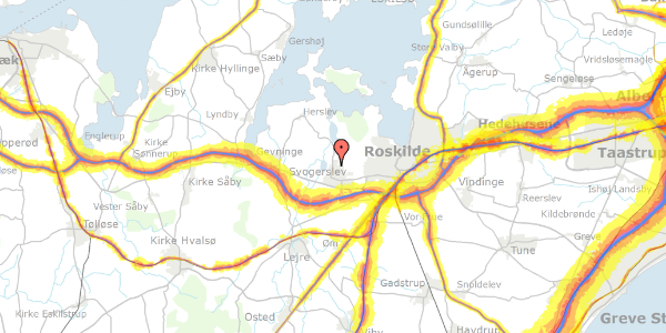 Trafikstøjkort på Gåseageren 3B, 4000 Roskilde