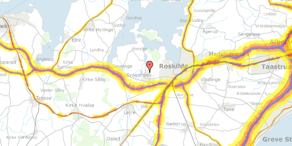 Trafikstøjkort på Gåseageren 31A, 4000 Roskilde