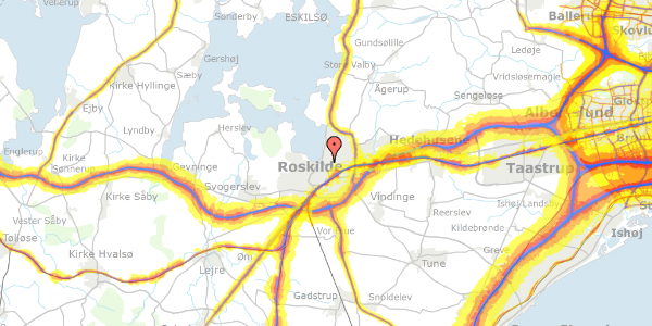 Trafikstøjkort på Haraldsborgvej 8C, st. th, 4000 Roskilde