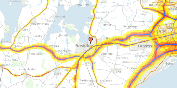 Trafikstøjkort på Haraldsborgvej 17, 4000 Roskilde