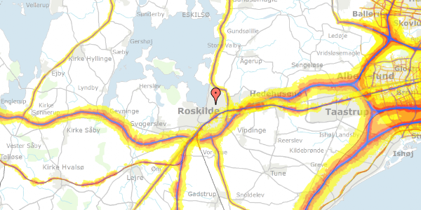 Trafikstøjkort på Haraldsborgvej 37, 4000 Roskilde