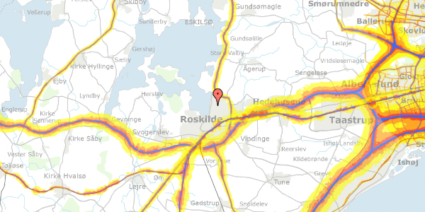 Trafikstøjkort på Haraldsborgvej 89, 4000 Roskilde