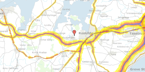 Trafikstøjkort på Haretoften 32, 4000 Roskilde