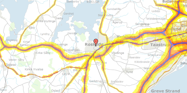 Trafikstøjkort på Hedegade 20, 4000 Roskilde