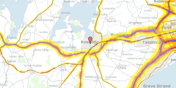 Trafikstøjkort på Hedegade 40, 4000 Roskilde