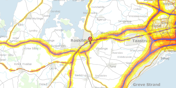 Trafikstøjkort på Hedemøllevænget 9, 4000 Roskilde