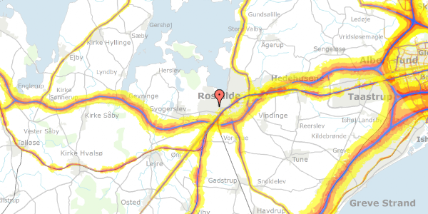 Trafikstøjkort på Helligkorsvej 27, 2. th, 4000 Roskilde