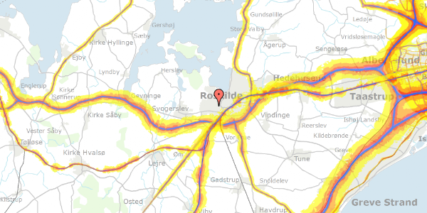 Trafikstøjkort på Helligkorsvej 56, 4000 Roskilde