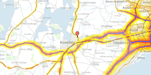 Trafikstøjkort på Himmelev Bygade 22A, 4000 Roskilde