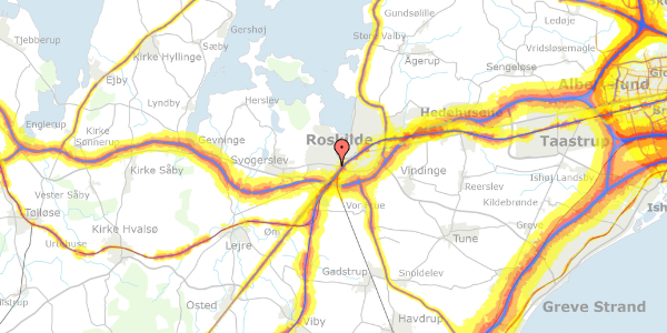 Trafikstøjkort på Holbækvej 27, 4000 Roskilde