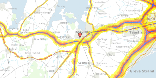 Trafikstøjkort på Hyrdehøj 48, 4000 Roskilde