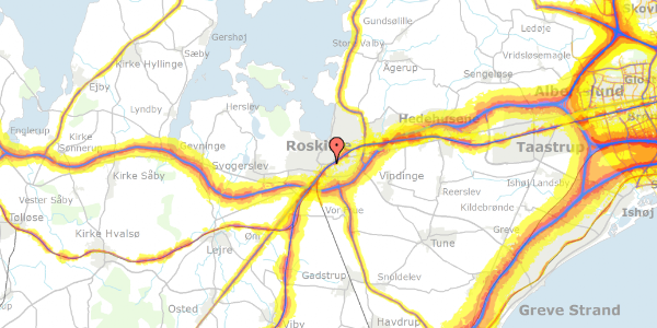 Trafikstøjkort på Jernbanegade 34B, 1. tv, 4000 Roskilde