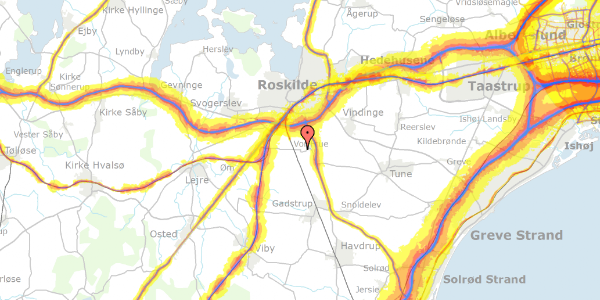 Trafikstøjkort på Kamstrupvej 74, 4000 Roskilde