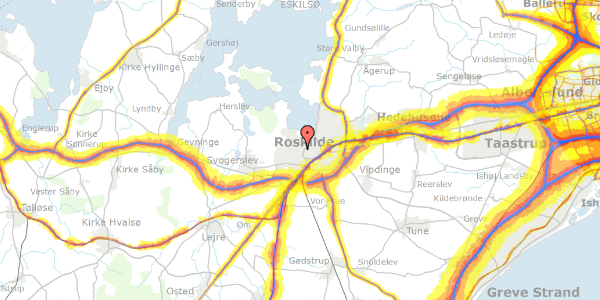 Trafikstøjkort på Kildehusvej 42, 4000 Roskilde