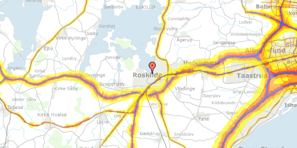 Trafikstøjkort på Kirkebakken 7, 4000 Roskilde